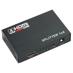 Mini Splitter HDMI, 1 entrada e 4 saídas, com Amplificador