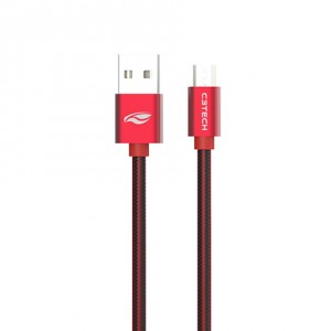 Cabo USB-MICRO Fast Charge 2m C3tech Vermelho - CB-200RD