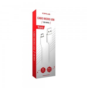 Cabo Micro USB 1 metro C3Plus CB-M10 Branco
